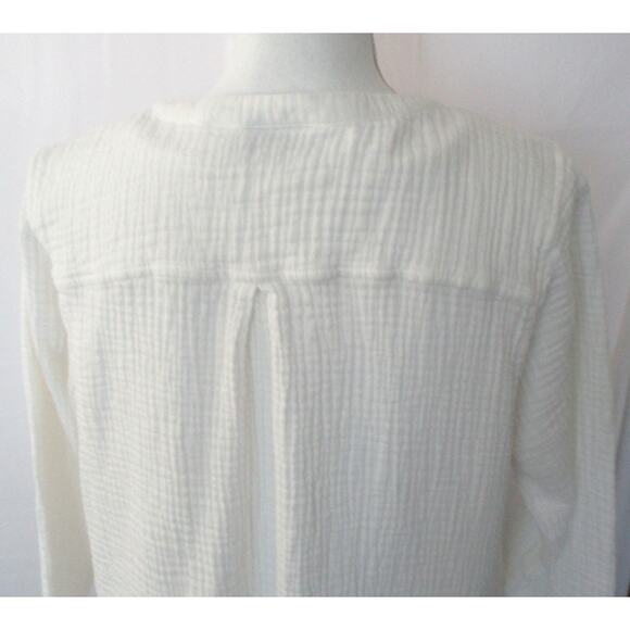 Joan Rivers Women's White Gauze Long Sleeve Button Blouse With Tank Top Size L. - Picture 6 of 14